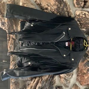 Women’s leather jacket with quilted lining